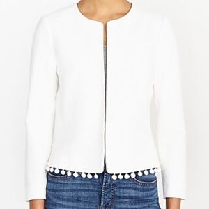 🌻 J. Crew Linen Pom Pom Crop Jacket